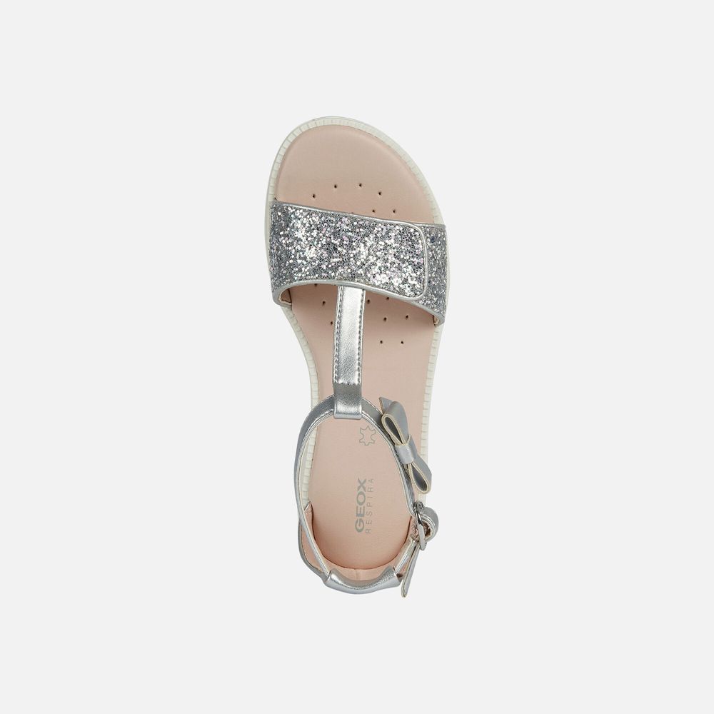 Geox Sandals Silver Karly - Geox Girls Shoes - XZQVTC634